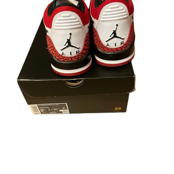 Jordan 312 low size 8.5  Red and White Sneakers with Black Accents - Picture 5 of 7